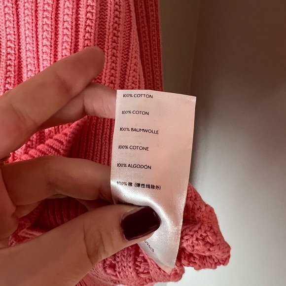 Free People All Yours Cropped Chunky Knit Cardigan Buttons Bubblegum Pink Sz M - Picture 5 of 5